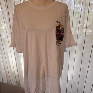 Classic White Tee with Car Graphic